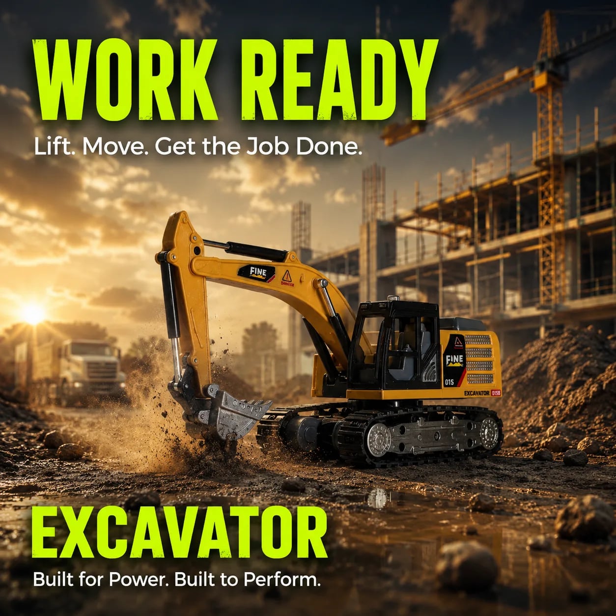 Mini RC Excavator view 3